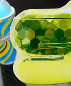 7-Eleven Slurpee Gold Disco Ball Cup displayed with red and blue Slurpee drinks