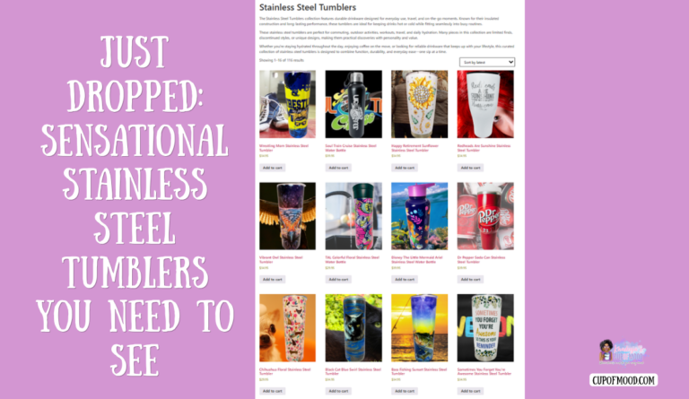 CupofMood Stainless Steel Tumblers Collection featuring colorful drinkware from the 116-piece collection