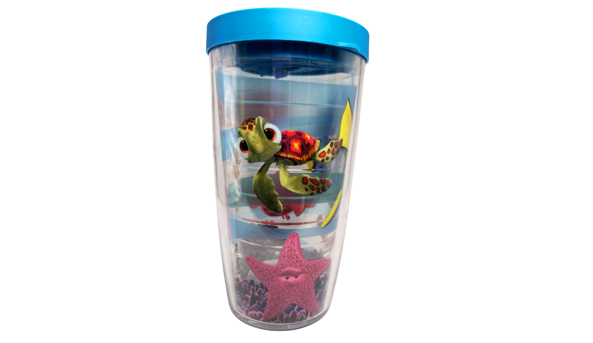 Finding Nemo Tervis Tumbler with Squirt and Pearl underwater character artwork