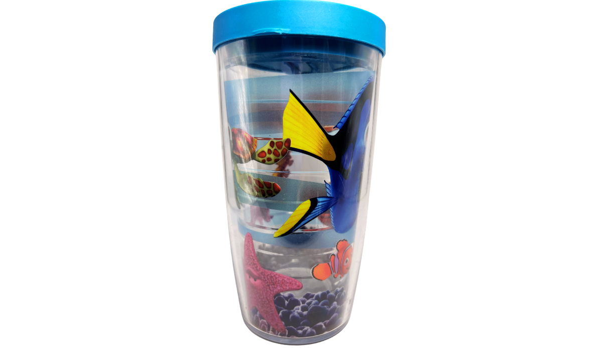 Disney Finding Nemo Tervis Tumbler wraparound view with Dory Squirt Nemo and Pearl