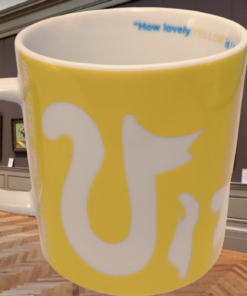Van Gogh yellow mug displayed in the Van Gogh area at The Met