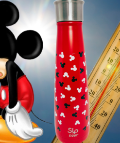 Disney Mickey Mouse Swell Bottle displayed in a colorful Mickey Mouse themed scene