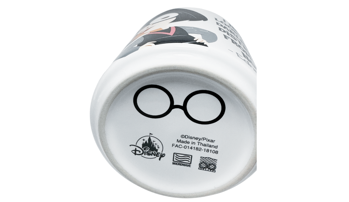 Bottom of Disney Pixar Edna Mode Quotes Mug marked Disney Pixar and Made in Thailand