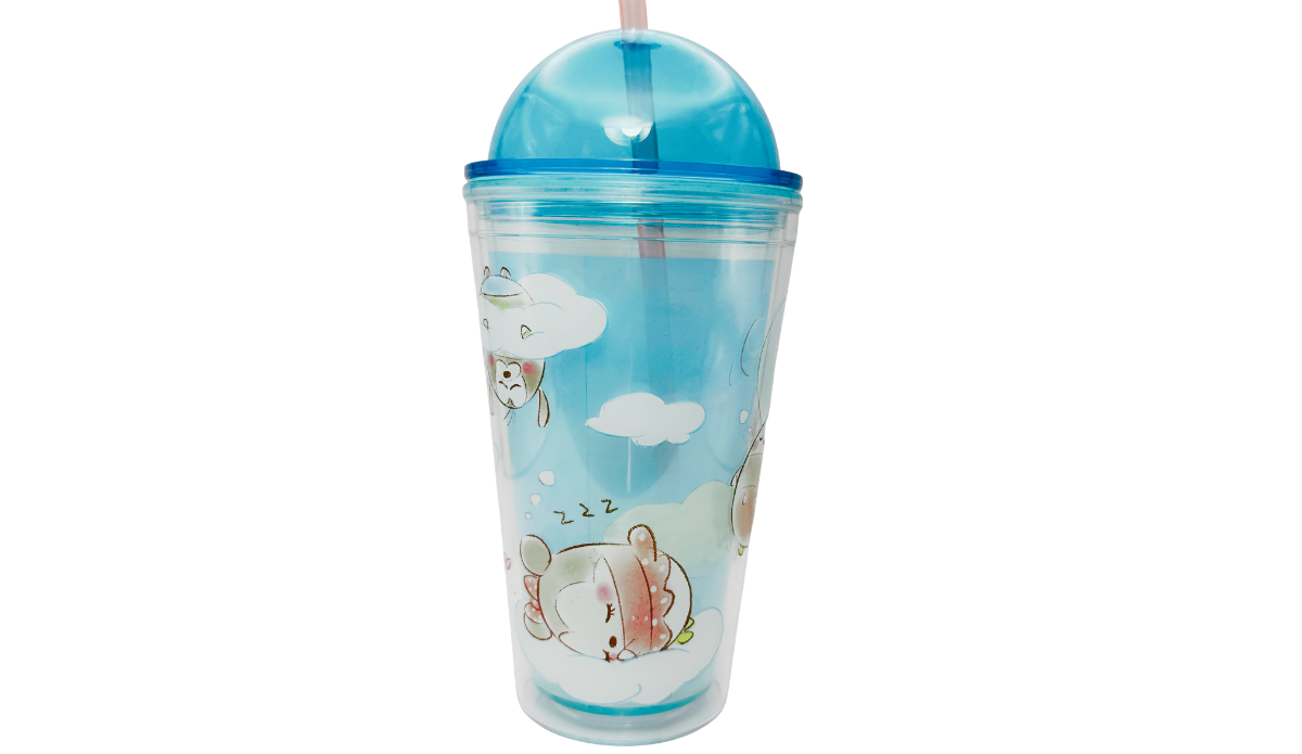 Disney Ufufy Dome Tumbler additional view with sleeping character and pastel cloud artwork