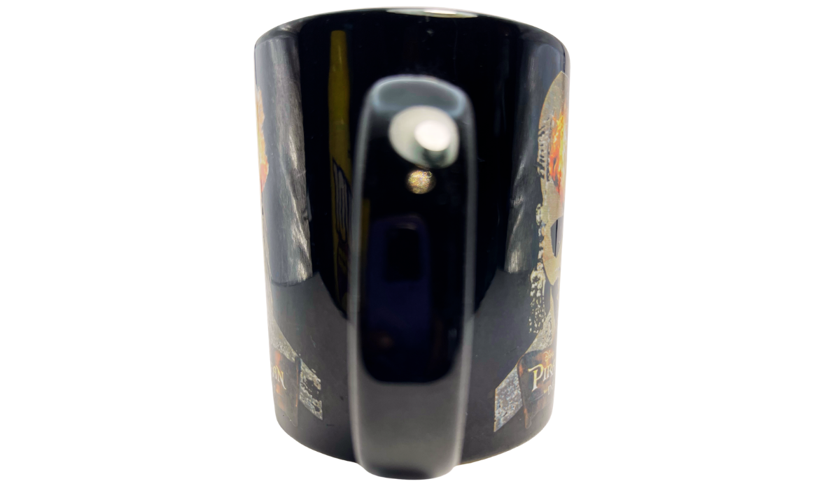 Disney Dead Mans Chest Mug with glossy black curved ceramic handle