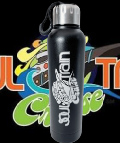 Soul Train Cruise Bottle lifestyle scene with Soul Train Cruise logo background