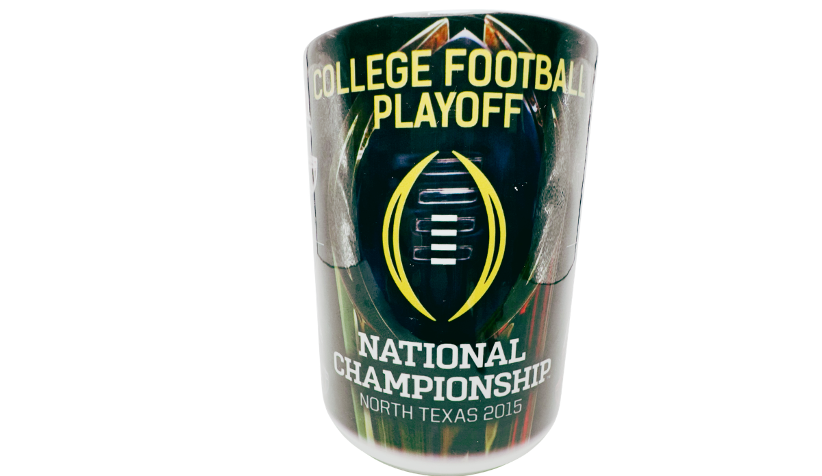 2015 College Football Playoff National Championship Mug with playoff emblem and North Texas 2015 wording
