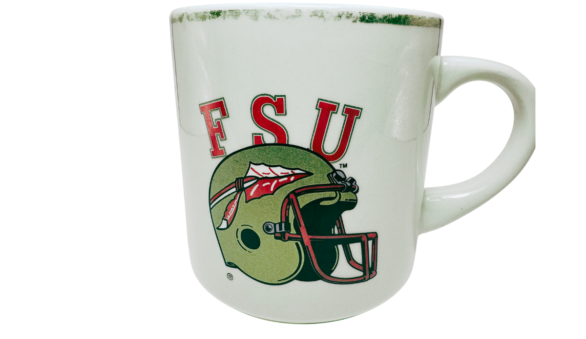 1993 Florida State Champions Mug front view with FSU lettering and Seminoles football helmet graphic