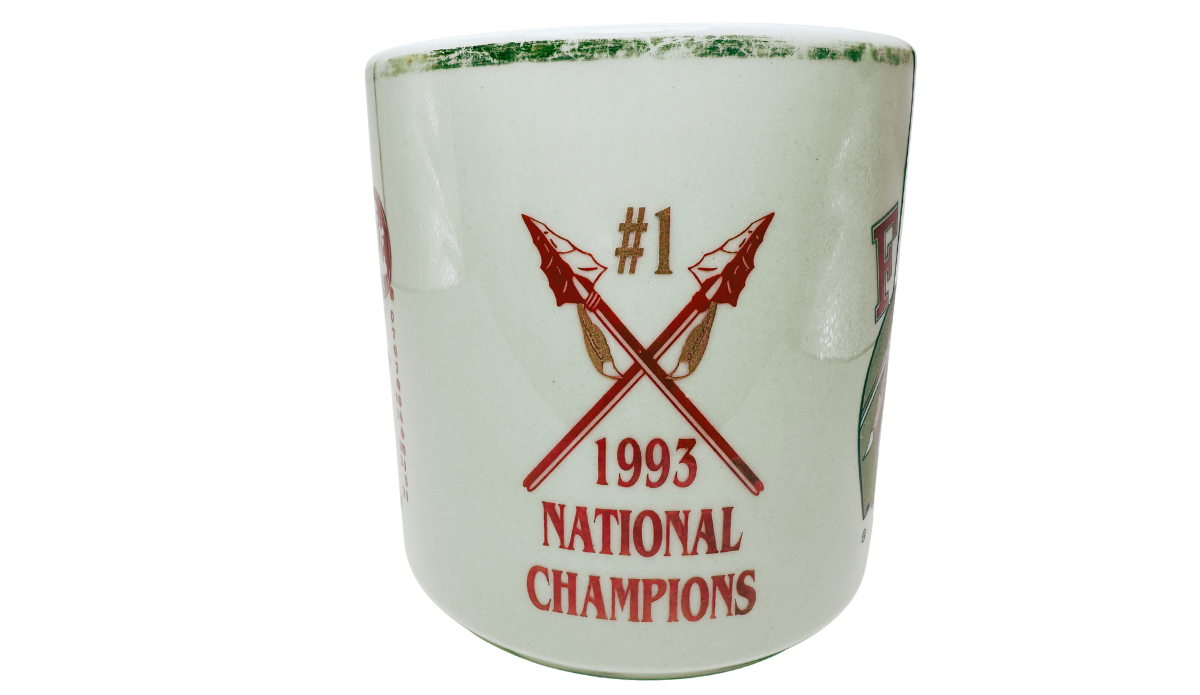 1993 Florida State Champions Mug with number one crossed spears and 1993 National Champions wording