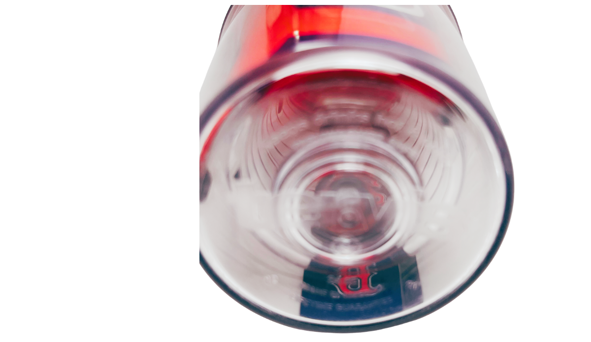 Boston Red Sox Tervis Travel Tumbler bottom view showing the clear circular base and team graphics visible through the plastic.